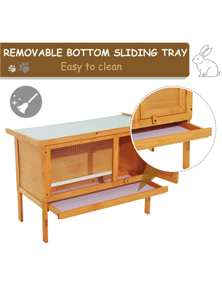 Pawhut Guinea Pigs Hutches,90Lx45Wx65H cm-Fir Wood