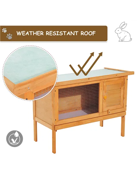 Pawhut Guinea Pigs Hutches,90Lx45Wx65H cm-Fir Wood