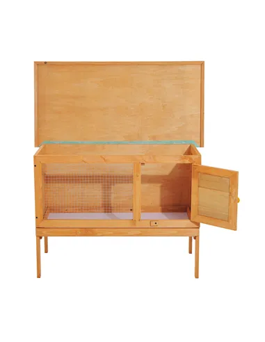 Pawhut Guinea Pigs Hutches,90Lx45Wx65H cm-Fir Wood