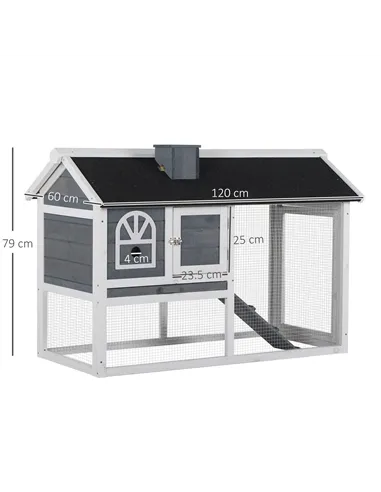 PawHut Guinea Pigs Hutches Wood Bunny Cage for Outdoor Indoor w/ Pull Out Tray Run Box Ramp