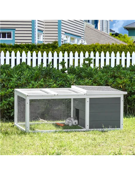 PawHut Guinea Pigs Hutches Small Guinea Pigs Hutches Pet Run Cover, with Water-resistant Asphalt Roof