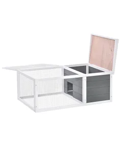 PawHut Guinea Pigs Hutches Small Guinea Pigs Hutches Pet Run Cover, with Water-resistant Asphalt Roof 2