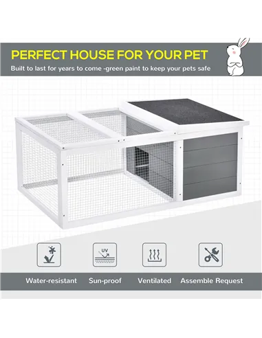 PawHut Guinea Pigs Hutches Small Guinea Pigs Hutches Pet Run Cover, with Water-resistant Asphalt Roof