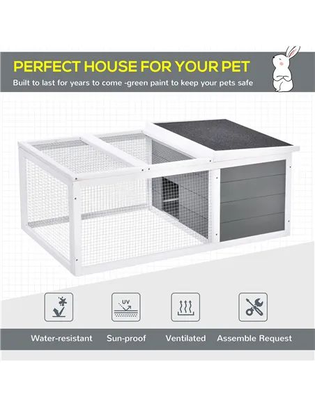 PawHut Guinea Pigs Hutches Small Guinea Pigs Hutches Pet Run Cover, with Water-resistant Asphalt Roof