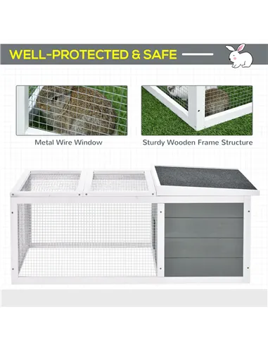 PawHut Guinea Pigs Hutches Small Guinea Pigs Hutches Pet Run Cover, with Water-resistant Asphalt Roof