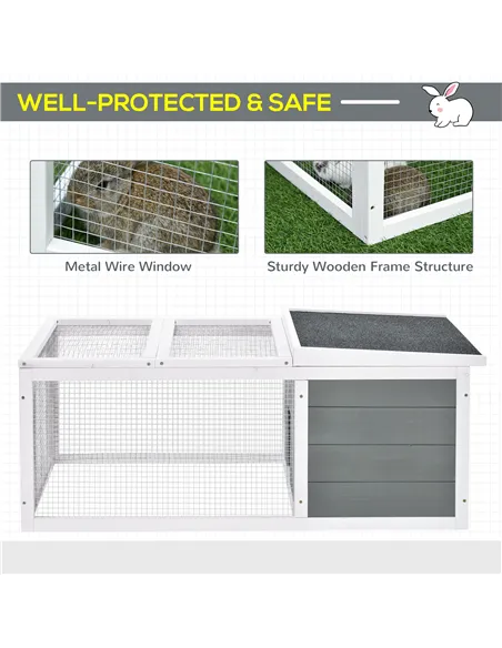 PawHut Guinea Pigs Hutches Small Guinea Pigs Hutches Pet Run Cover, with Water-resistant Asphalt Roof