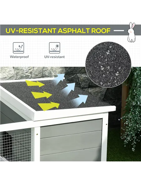 PawHut Guinea Pigs Hutches Small Guinea Pigs Hutches Pet Run Cover, with Water-resistant Asphalt Roof