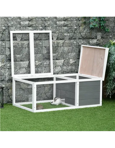 PawHut Guinea Pigs Hutches Small Guinea Pigs Hutches Pet Run Cover, with Water-resistant Asphalt Roof