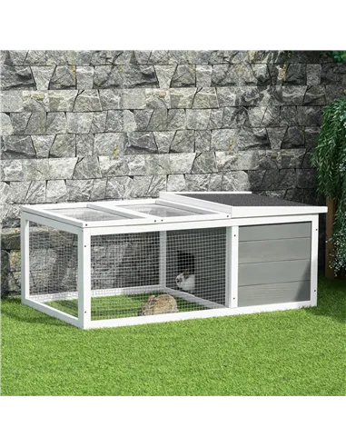 PawHut Guinea Pigs Hutches Small Guinea Pigs Hutches Pet Run Cover, with Water-resistant Asphalt Roof
