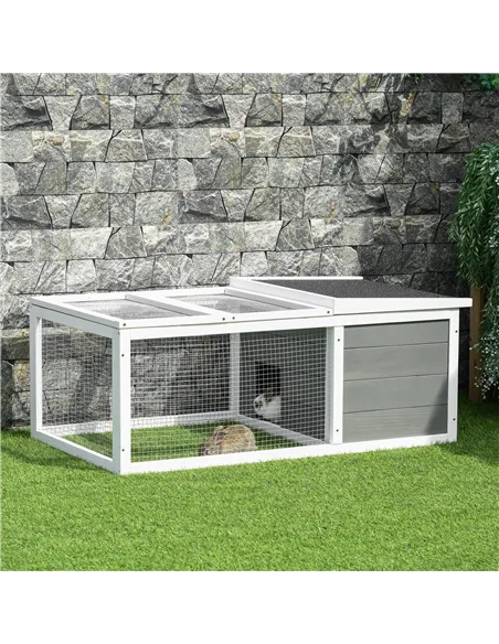 PawHut Guinea Pigs Hutches Small Guinea Pigs Hutches Pet Run Cover, with Water-resistant Asphalt Roof