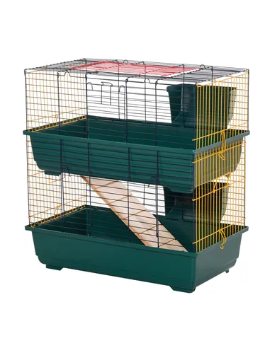 PawHut 2-Story Large Small Animal Cage w/ Accessories for Chinchillas Puppy Guinea Pig