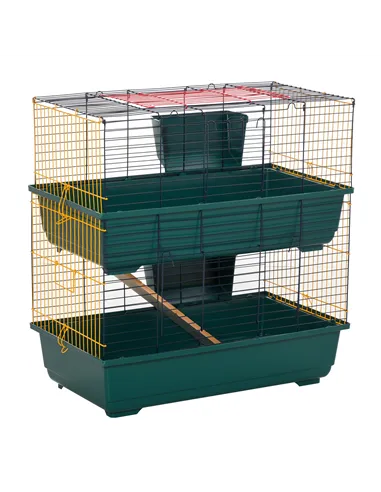 PawHut 2-Story Large Small Animal Cage w/ Accessories for Chinchillas Puppy Guinea Pig