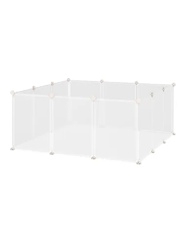 PawHut Pet Playpen DIY Small Guinea Pigs Hutches Fence 12 Panels for Kitten Bunny Chinchilla