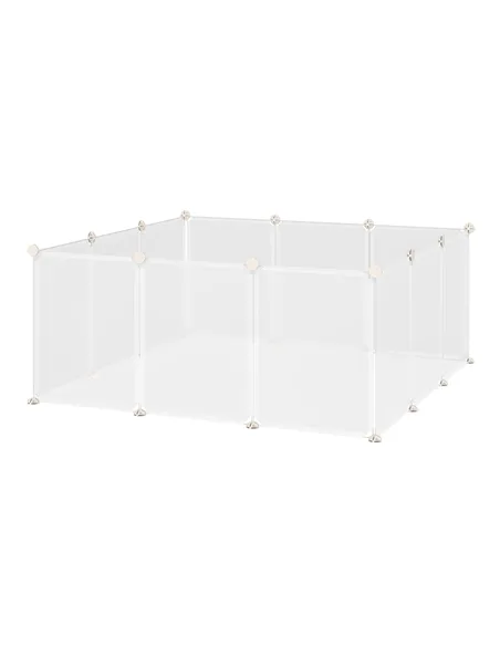 PawHut Pet Playpen DIY Small Guinea Pigs Hutches Fence 12 Panels for Kitten Bunny Chinchilla