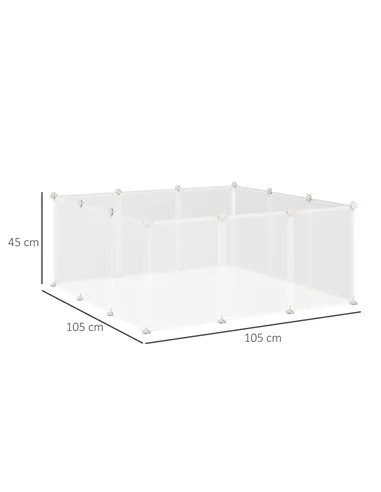 PawHut Pet Playpen DIY Small Guinea Pigs Hutches Fence 12 Panels for Kitten Bunny Chinchilla