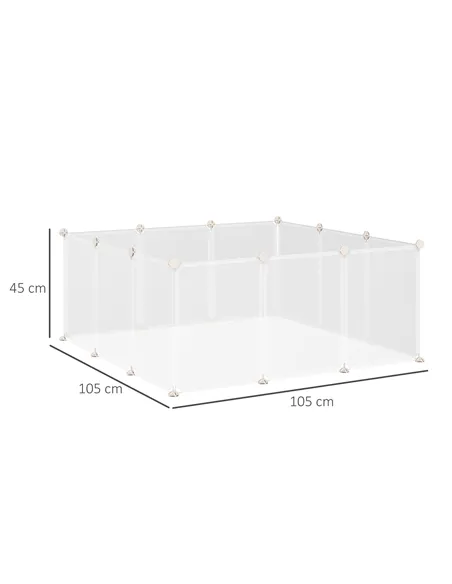 PawHut Pet Playpen DIY Small Guinea Pigs Hutches Fence 12 Panels for Kitten Bunny Chinchilla