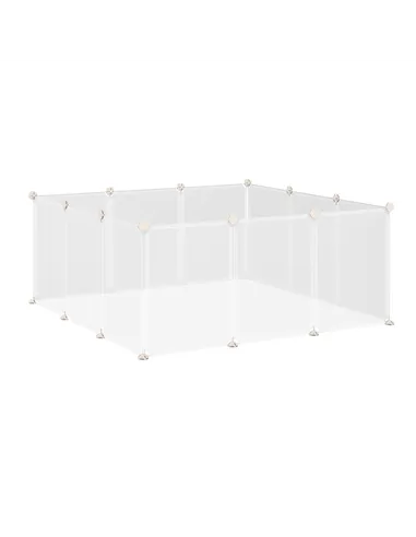 PawHut Pet Playpen DIY Small Guinea Pigs Hutches Fence 12 Panels for Kitten Bunny Chinchilla