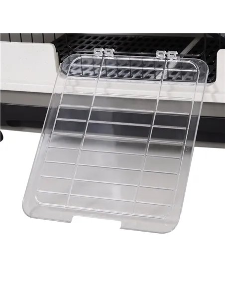 PawHut Metal Wire 3-Tier Small Guinea Pigs Hutches Rabbits Hutches Black/White