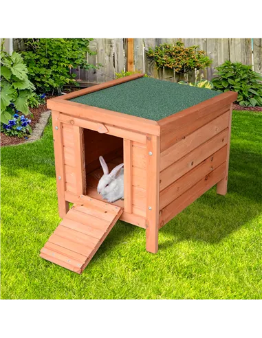 PawHut 20" Wooden Guinea Pigs Hutches-Fir Wood