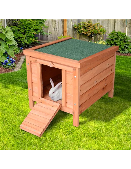 PawHut 20" Wooden Guinea Pigs Hutches-Fir Wood