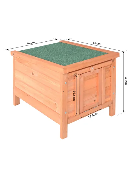 PawHut 20" Wooden Guinea Pigs Hutches-Fir Wood