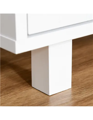 PawHut Wooden Cat Litter Box Enclosure & House with Nightstand/End Table Design, Scratcher, & Magnetic Doors, White