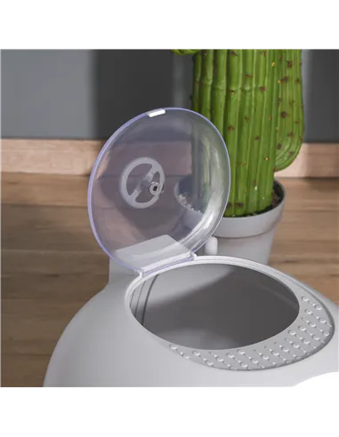 PawHut Cat Litter Box Toilet with Litter Scoop Enclosed Drawer, Front Entry Top Exit, Easy To Clean Grey