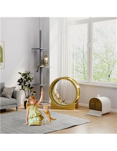 PawHut Hooded Cat Litter Box, Kitten Litter Tray, with Lid, Scoop, Filter, Flap Door