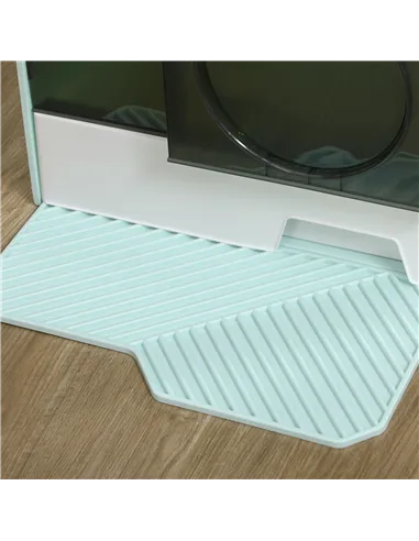 PawHut Hooded Cat Litter Tray w/ Scoop Light Blue