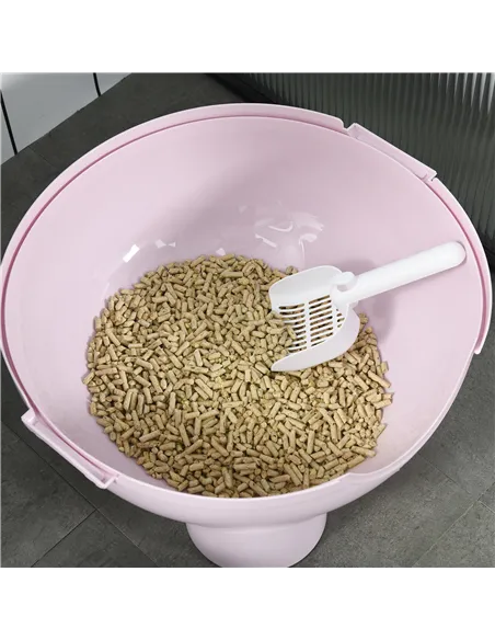 PawHut Large Cat Litter Box, with Scoop, Front Entrance, 53 x 51 x 48cm - Pink