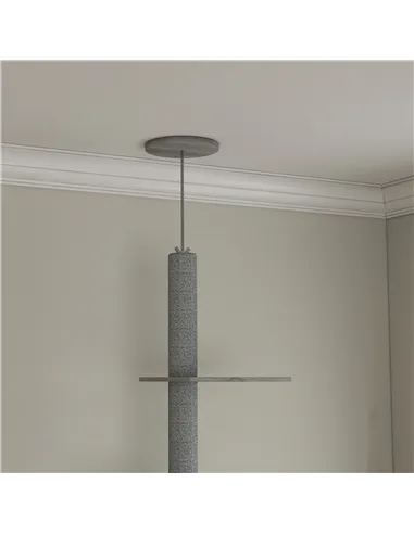 PawHut 2-in-1 Floor-To-Ceiling Cat Tree with Hidden Litter Box, for Indoor Use - Grey