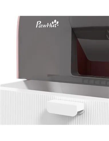 PawHut Hooded Cat Litter Box, Kitten Litter Tray, with Lid, Scoop, Filter, Flap Door, Pink