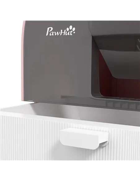 PawHut Hooded Cat Litter Box, Kitten Litter Tray, with Lid, Scoop, Filter, Flap Door, Pink
