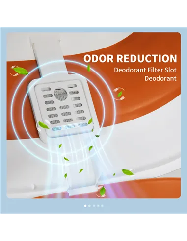 PawHut Foldable Cat Litter Tray with Lid, Deodorant, Scoop, Orange