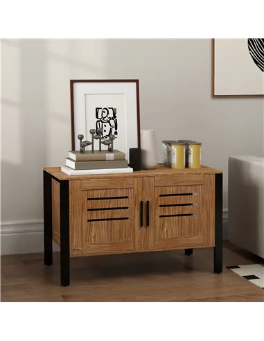 PawHut Cat Litter Box Enclosure with Tall Legs, Scratching Board, Double Doors, Ventilation Holes, 80 x 45 x 50 cm, Dark Brown