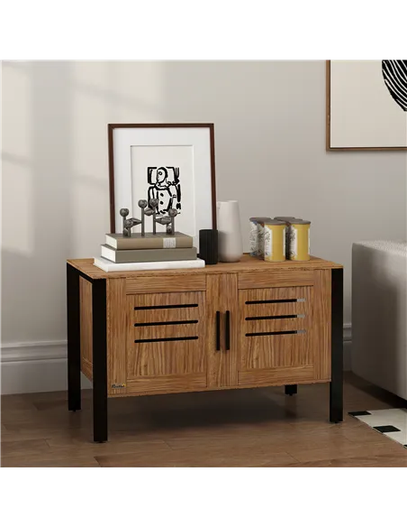 PawHut Cat Litter Box Enclosure with Tall Legs, Scratching Board, Double Doors, Ventilation Holes, 80 x 45 x 50 cm, Dark Brown