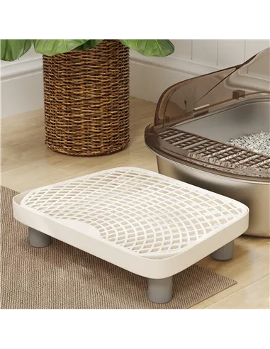 PawHut Stainless Steel Litter Box with Lid, High Wall Sided Enclosure, Pedal, Scoop, Non-Sticky, Anti-Leakage, Easy Cleaning