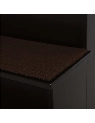 PawHut 4 Step Wooden Dog Steps Pet Stairs for Dogs, Cat Ladder for Bed Couch with Non-Slip Carpet 40 x 59 x 54.2 cm, Dark brown