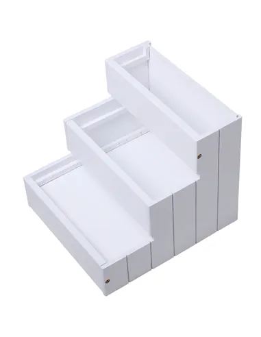 PawHut 3 Step Wooden Dog Steps Pet Stairs for Dogs, Cat Ladder for Bed Couch with Storage White