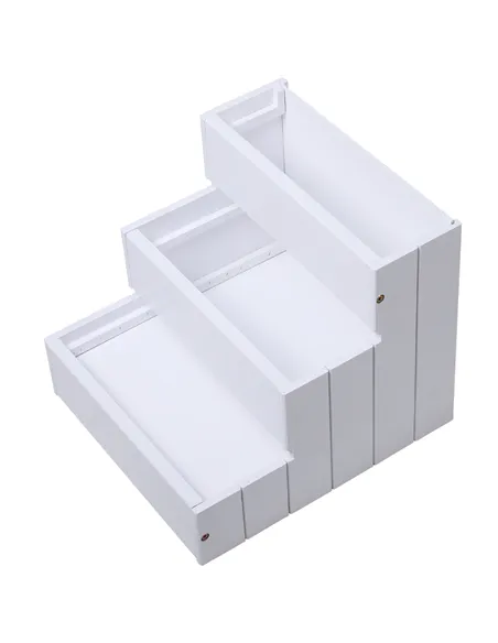 PawHut 3 Step Wooden Dog Steps Pet Stairs for Dogs, Cat Ladder for Bed Couch with Storage White