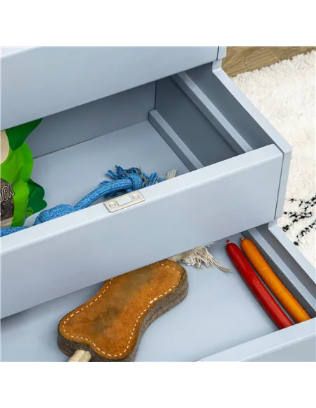 PawHut 3 Step Wooden Dog Steps Pet Stairs for Dogs, Cat Ladder for Bed Couch with Storage Grey