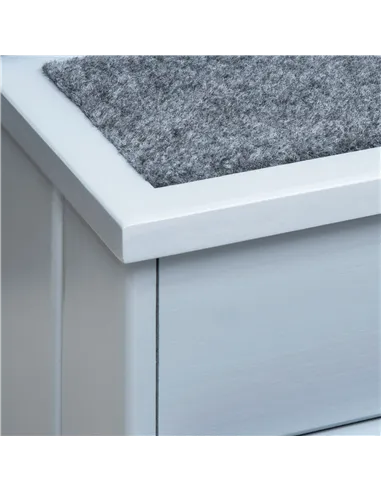 PawHut 3 Step Wooden Dog Steps Pet Stairs for Dogs, Cat Ladder for Bed Couch with Storage Grey