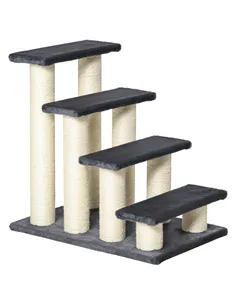PawHut Dog Steps for Bed 4 Step Pet Stairs for Dog Cat ladder Scratch Post Grey