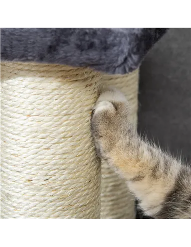 PawHut Dog Steps for Bed 4 Step Pet Stairs for Dog Cat ladder Scratch Post Grey