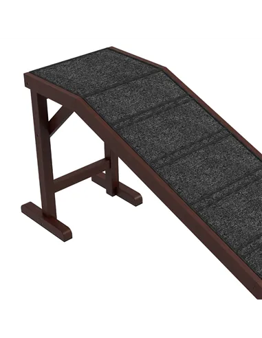 PawHut Pet Ramp for Dogs Cats  Non-Slip Carpet Top Platform - Brown & Grey