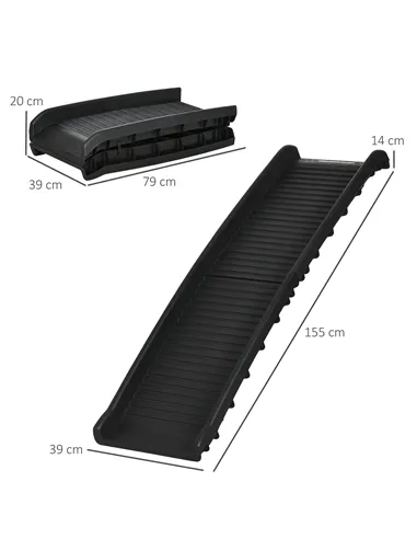 PawHut Foldable Pet Ramp Dog Car Ramp for SUVs, Cars - Black