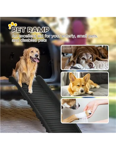 PawHut Foldable Pet Ramp Dog Car Ramp for SUVs, Cars - Black