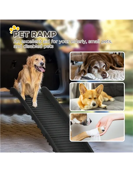 PawHut Foldable Pet Ramp Dog Car Ramp for SUVs, Cars - Black