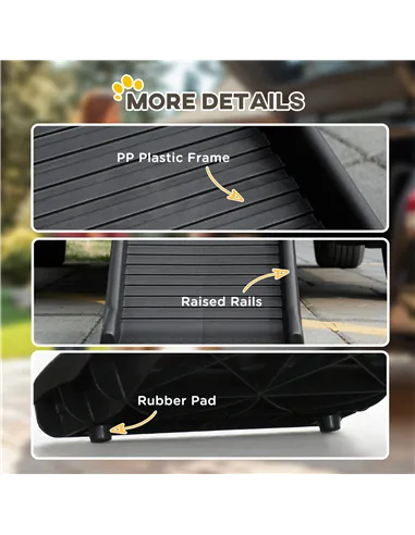 PawHut Foldable Pet Ramp Dog Car Ramp for SUVs, Cars - Black