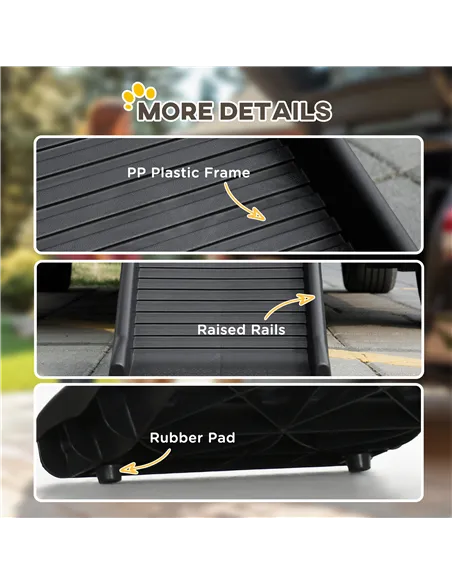 PawHut Foldable Pet Ramp Dog Car Ramp for SUVs, Cars - Black